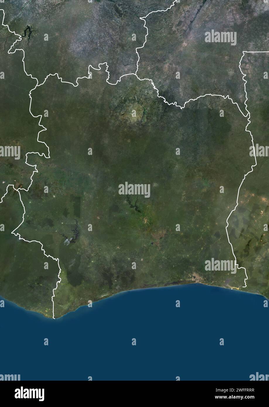 Ivory Coast, satellite image Stock Photo