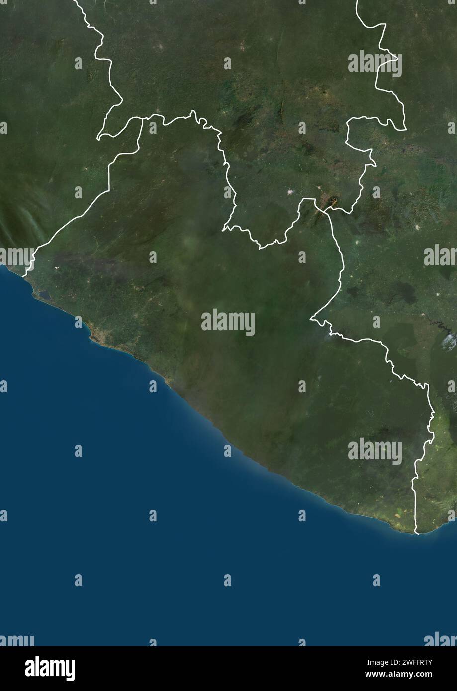 Liberia, satellite image Stock Photo