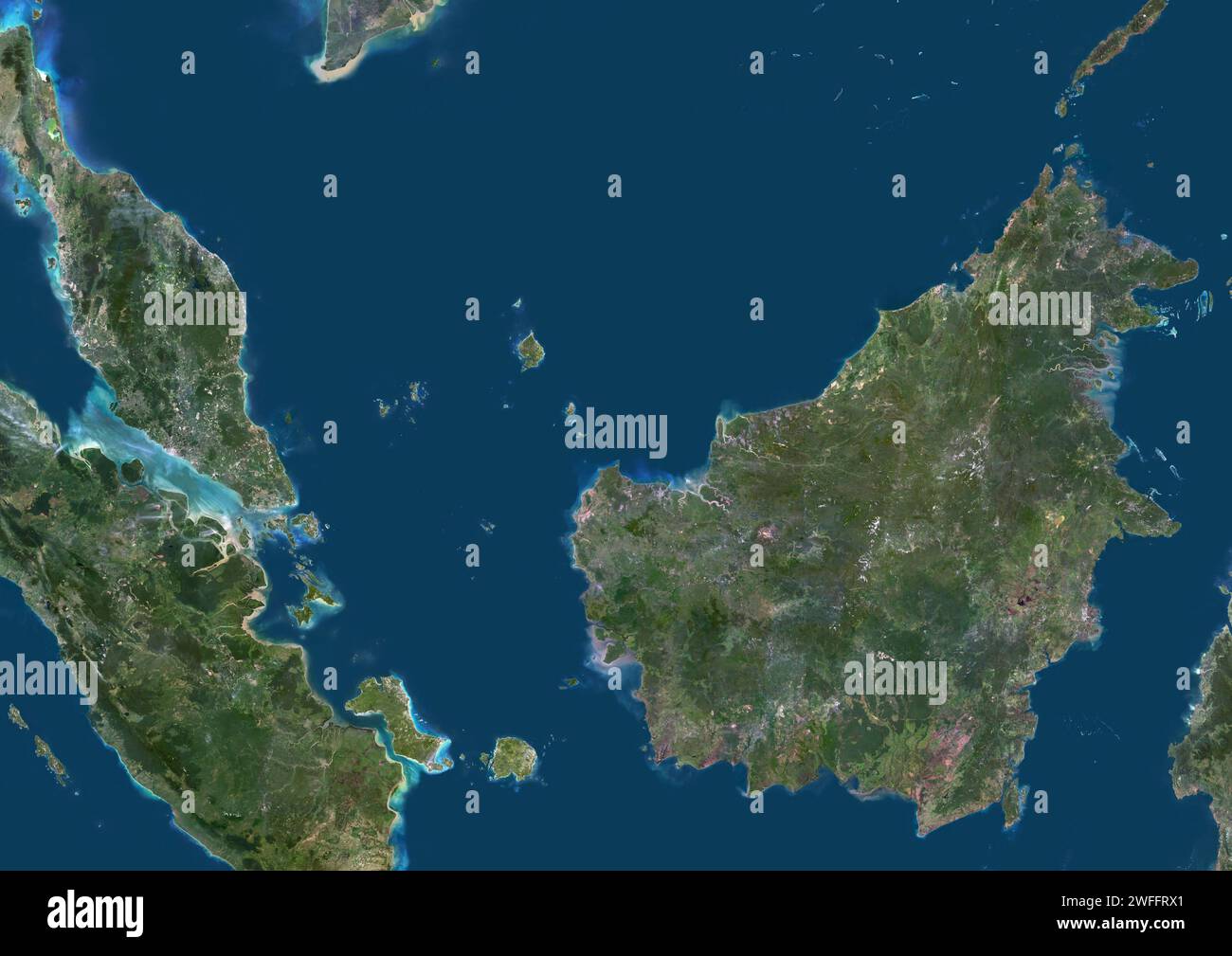 Malaysia and Borneo, satellite image Stock Photo - Alamy