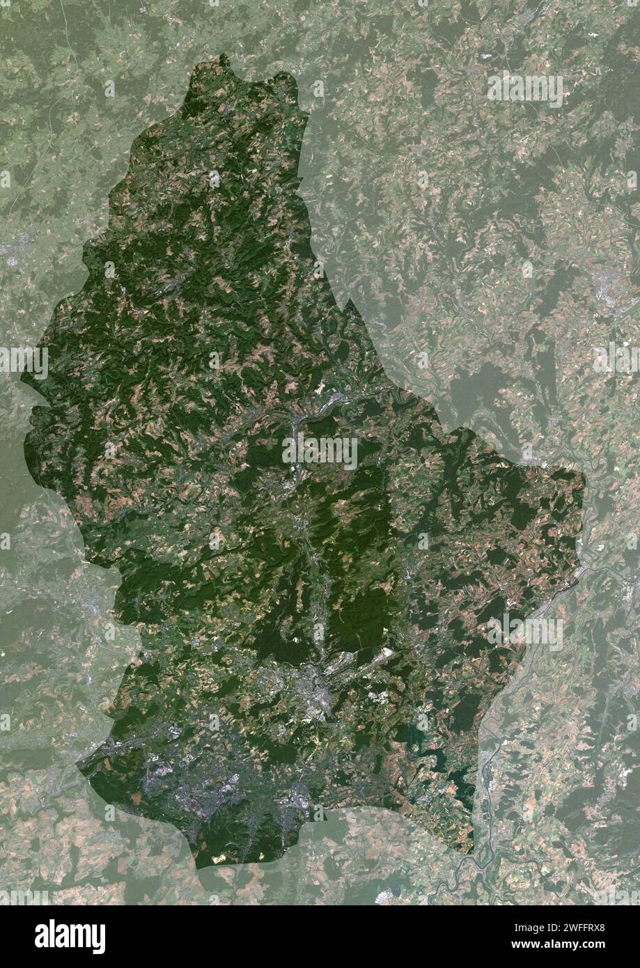 Luxembourg, satellite image Stock Photo