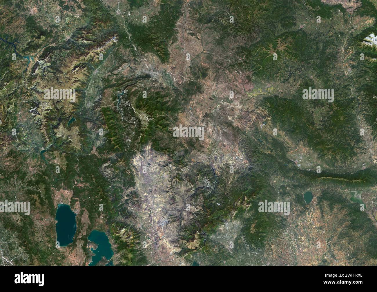 North Macedonia, satellite image Stock Photo
