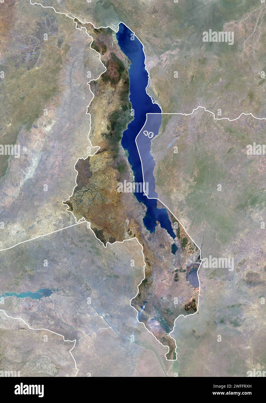 Malawi, satellite image Stock Photo