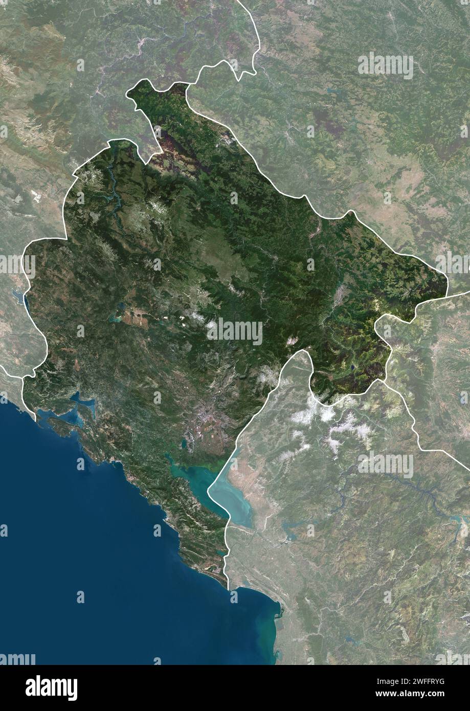 Montenegro, satellite image Stock Photo
