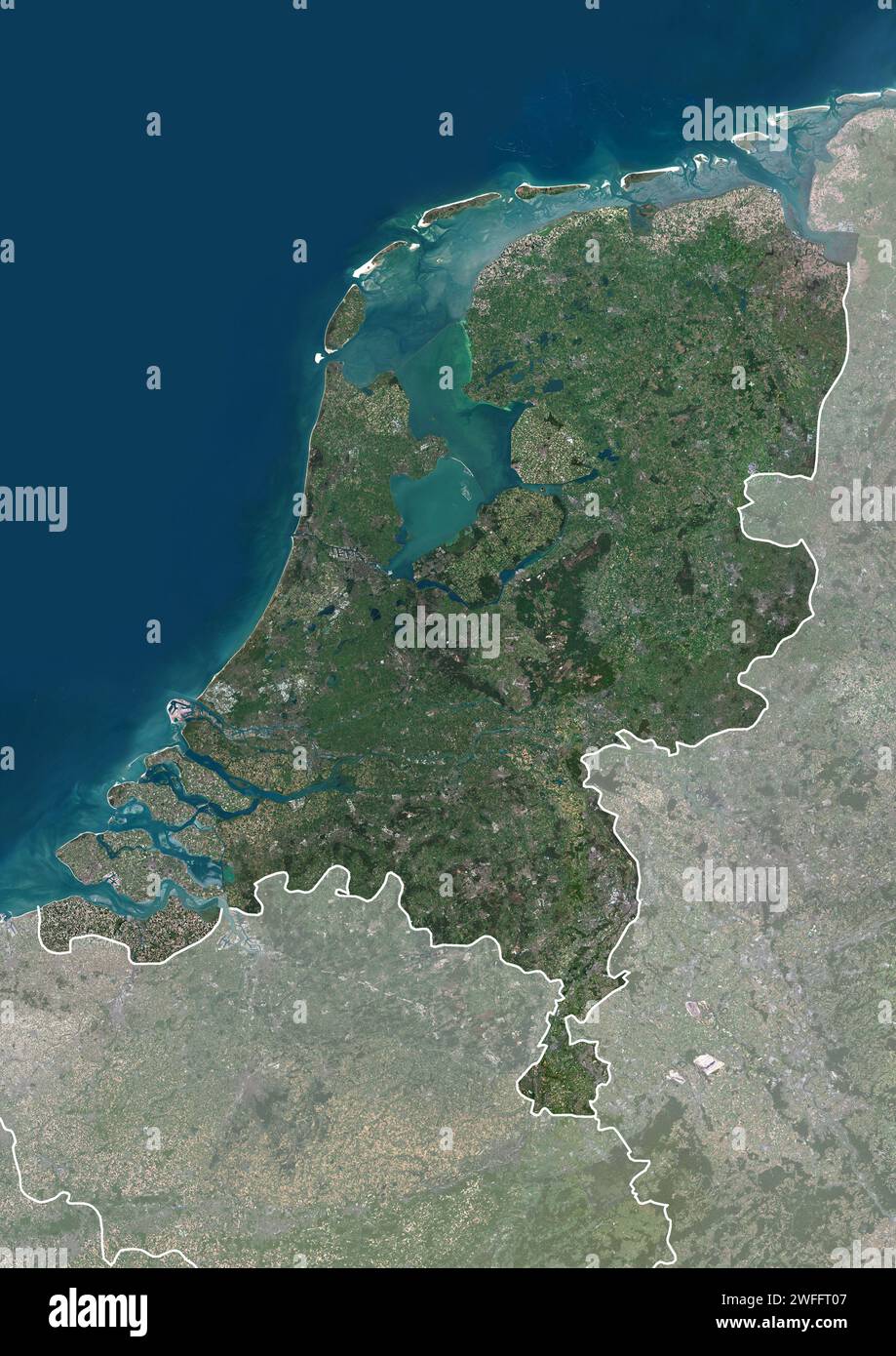 Netherlands, satellite image Stock Photo