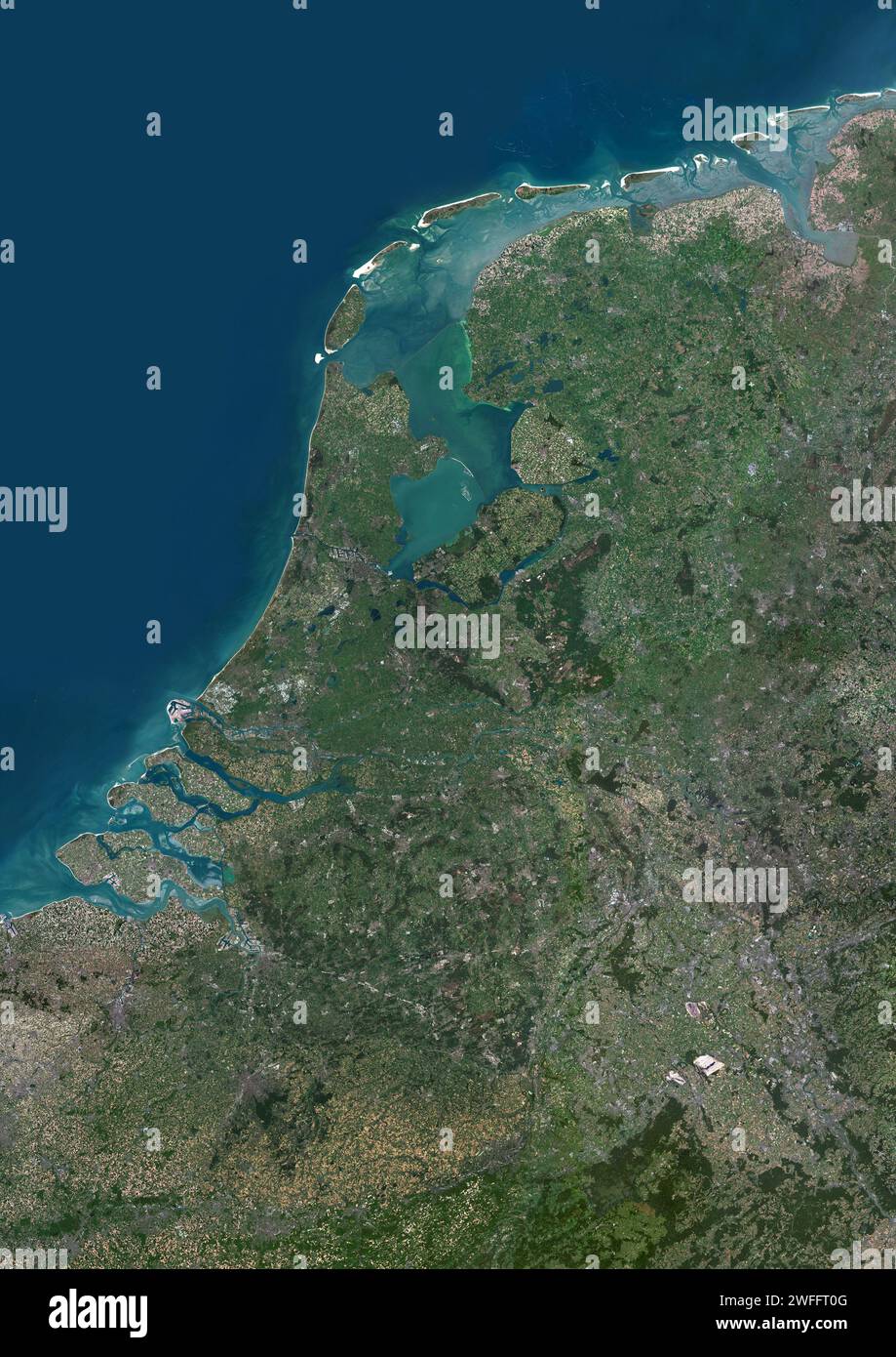 Netherlands, satellite image Stock Photo