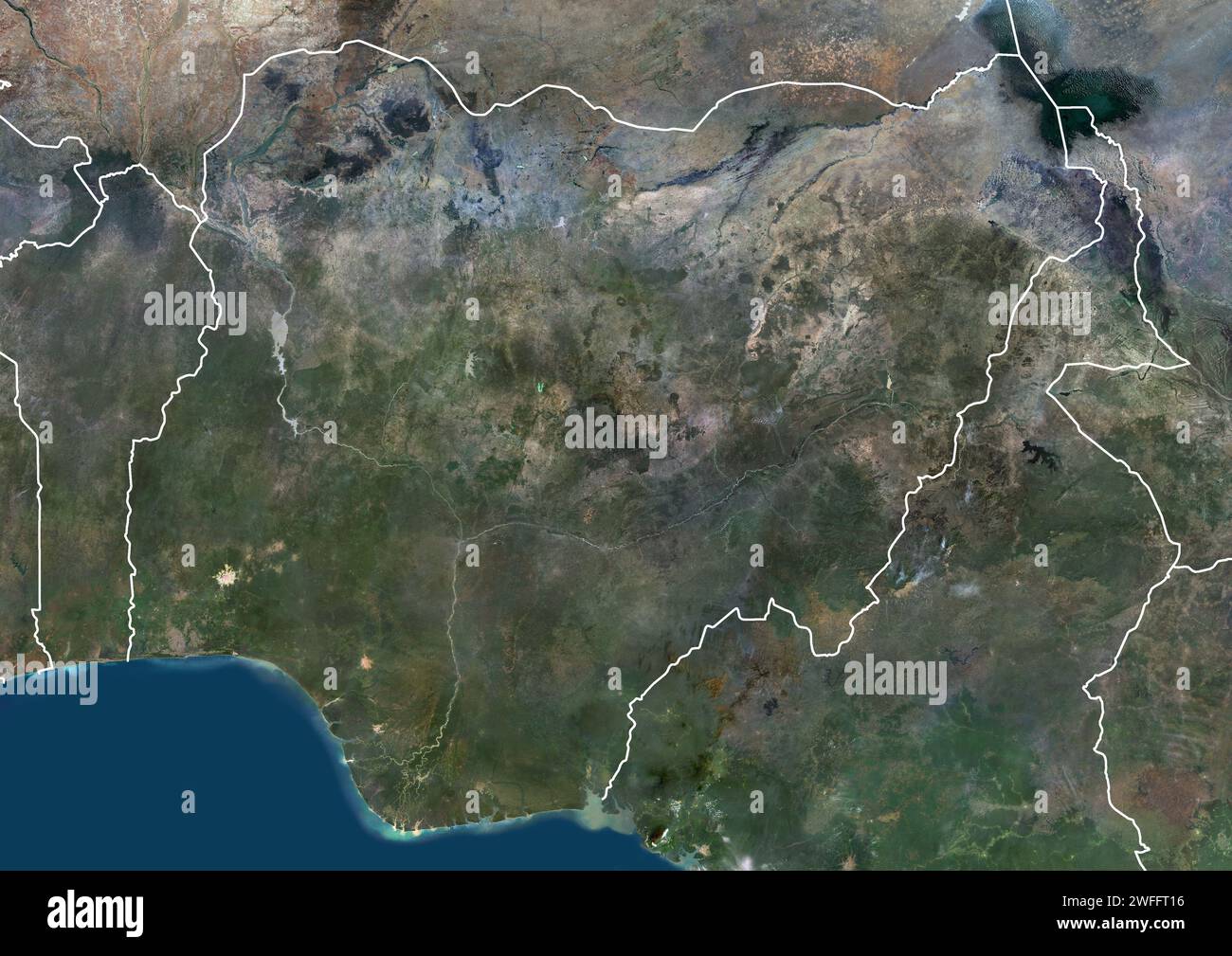 Nigeria, satellite image Stock Photo