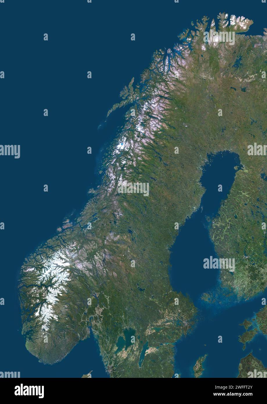 Norway, satellite image Stock Photo