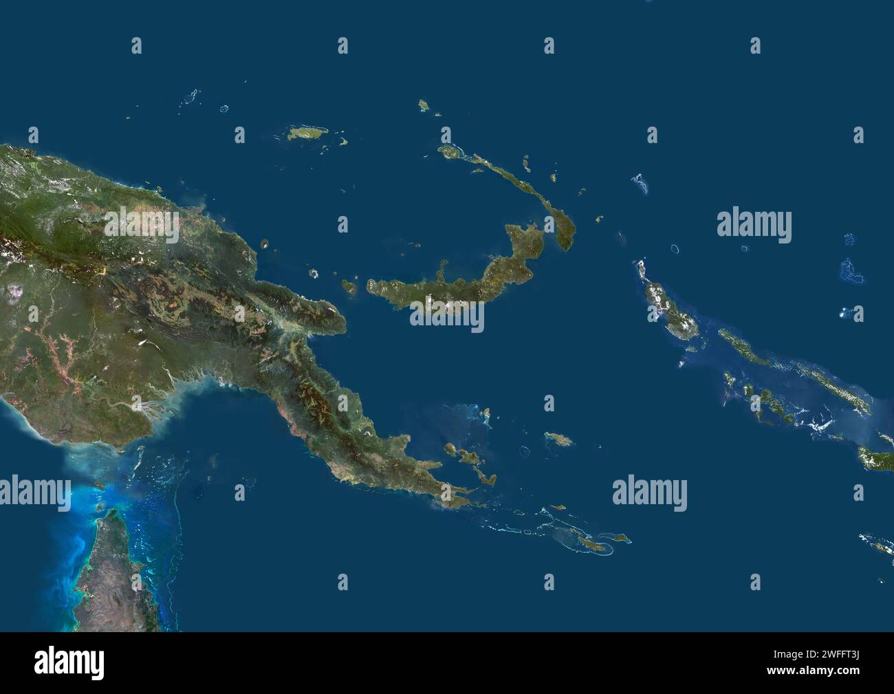 Papua New Guinea, satellite image Stock Photo