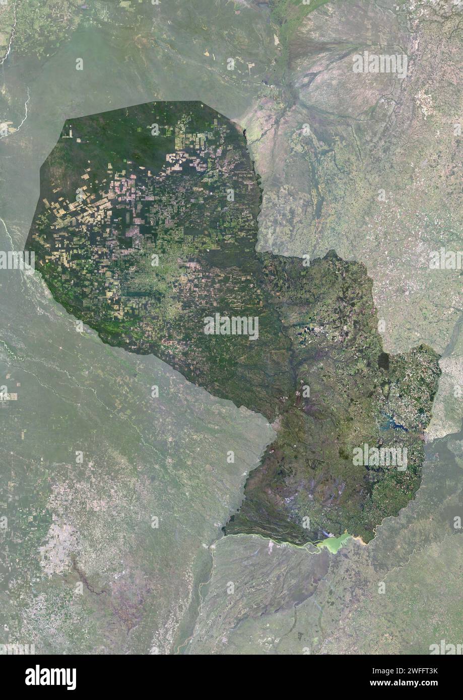 Paraguay, satellite image Stock Photo