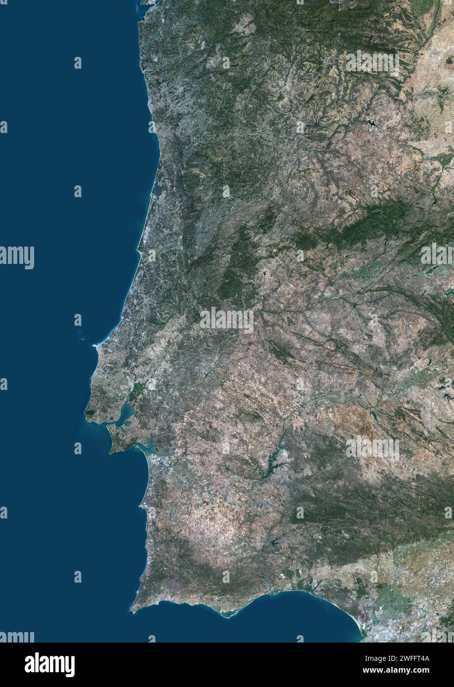 Portugal, satellite image Stock Photo