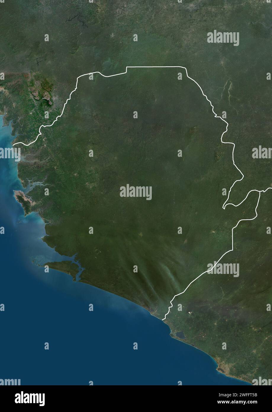 Sierra Leone, satellite image Stock Photo