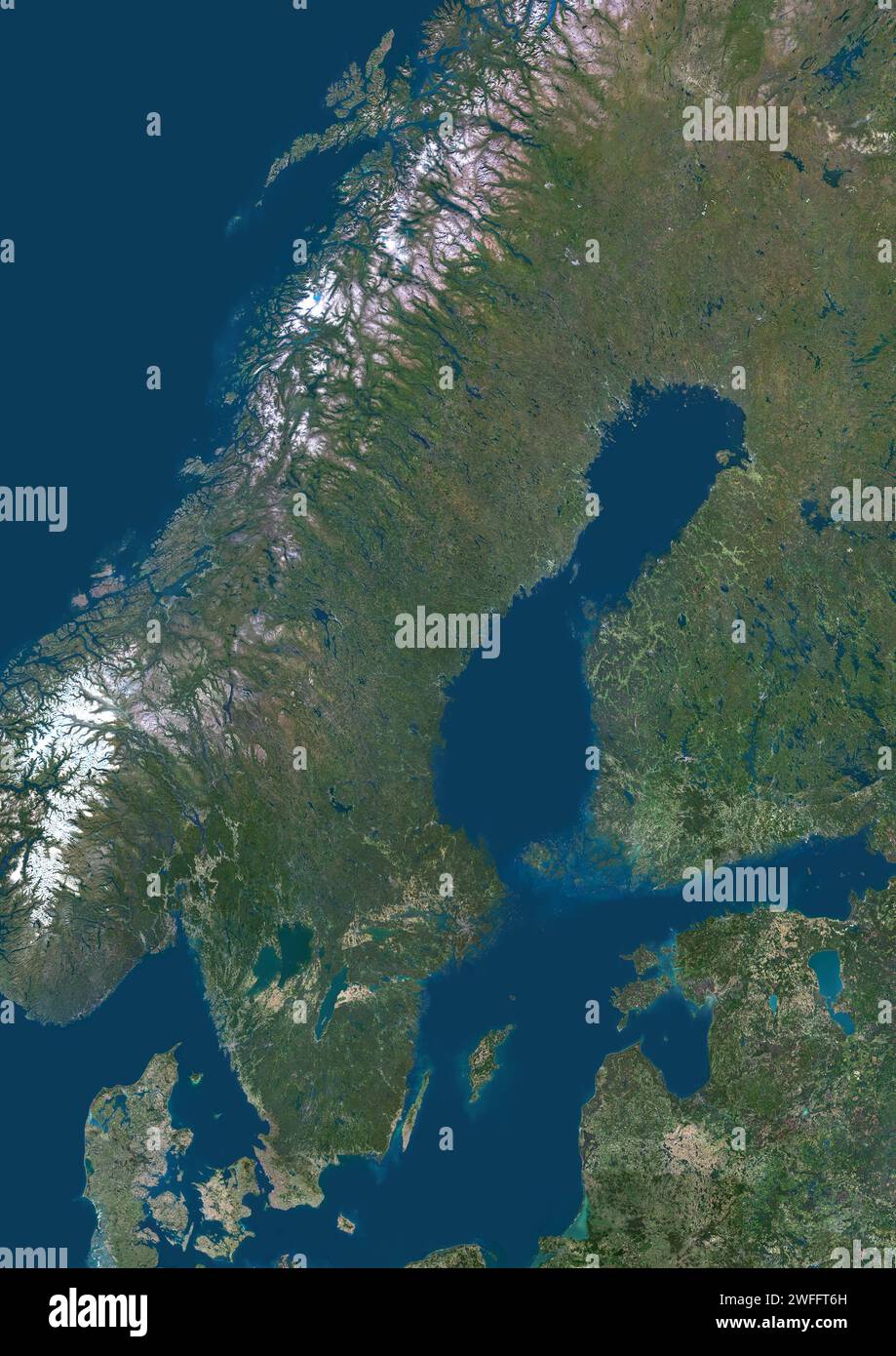 Sweden, satellite image Stock Photo
