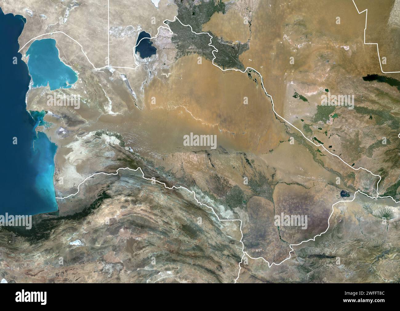 Turkmenistan, satellite image Stock Photo
