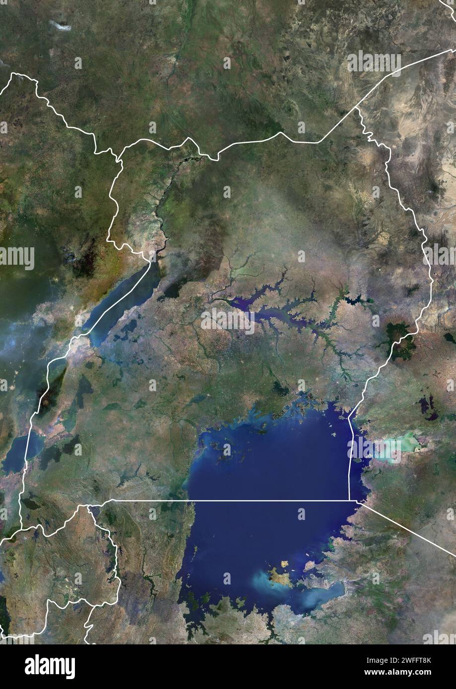 Uganda, satellite image Stock Photo