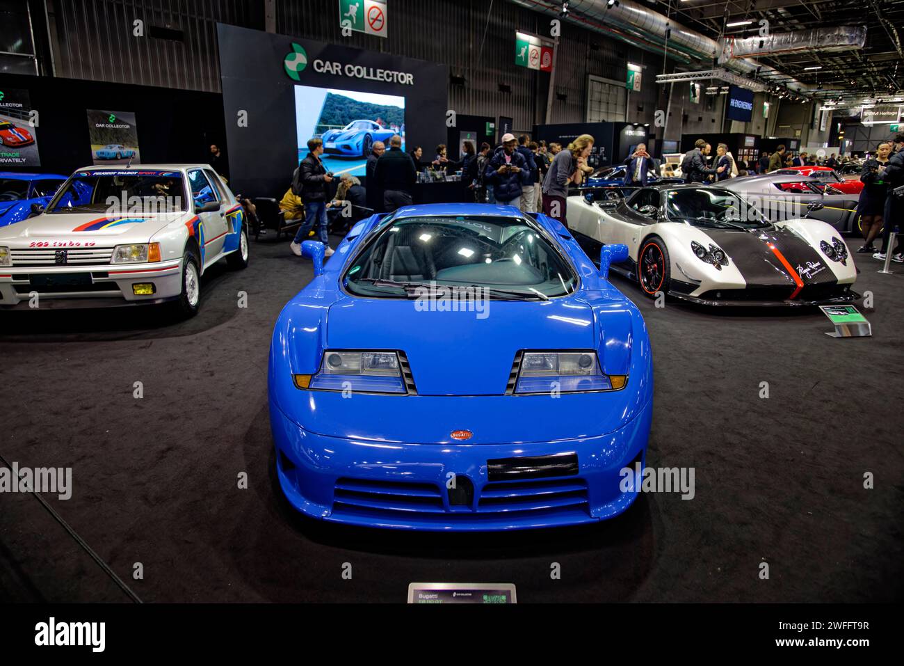 Paris, France. 30th Jan, 2024. Bugatti EB 110 GT 1994 exposed during the preview evening of the Retromobile Show on January 30, 2024 in Paris, France. The Rétromobile show will open its doors from January 31 to February 4, 2024, porte de versailles in Paris, France. Credit: Bernard Menigault / Alamy Live News Stock Photo