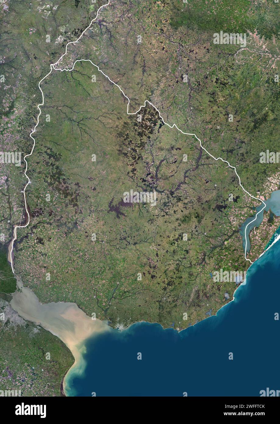Uruguay, satellite image Stock Photo