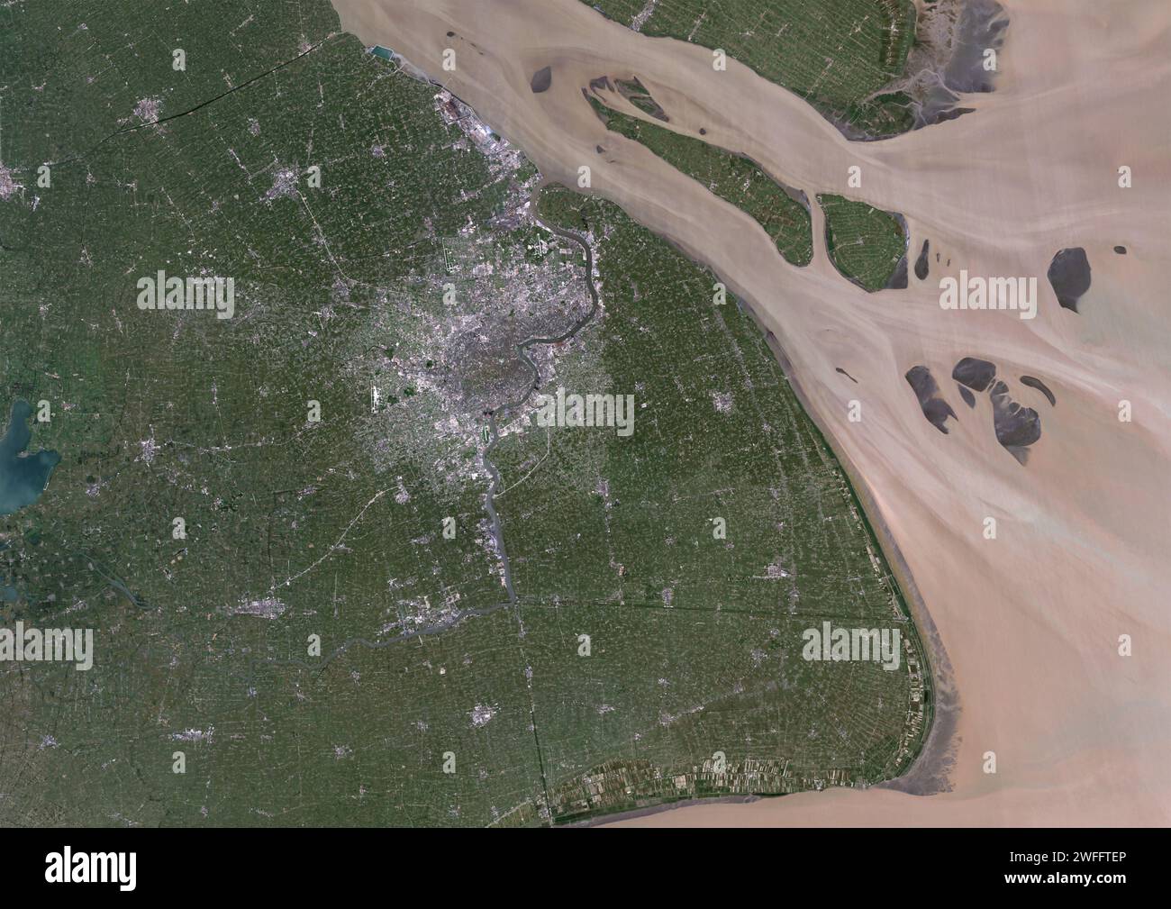 Shanghai, China in 1987, satellite image Stock Photo