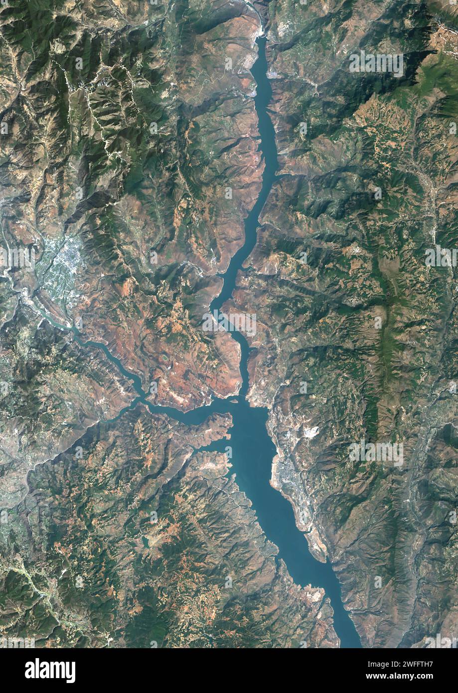 Baihetan Dam, China, satellite image Stock Photo