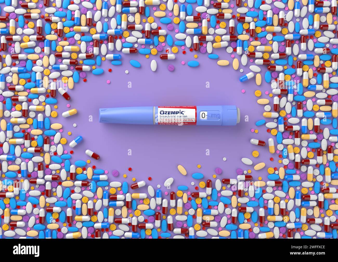 Ozempic injection pen, ideal for visual content related to diet