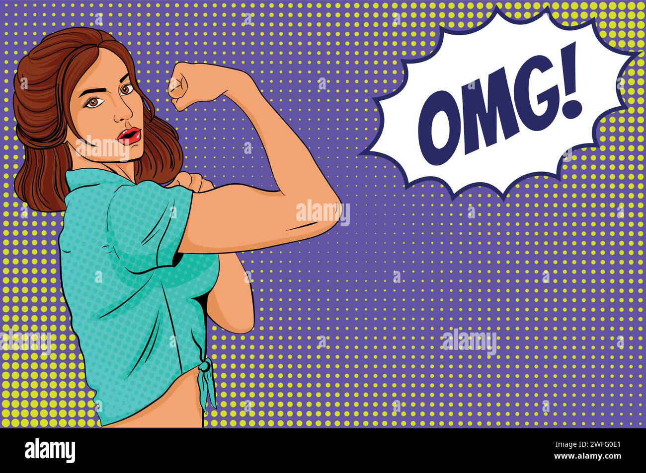 Woman can do it pop art style vector image Stock Vector Image & Art - Alamy