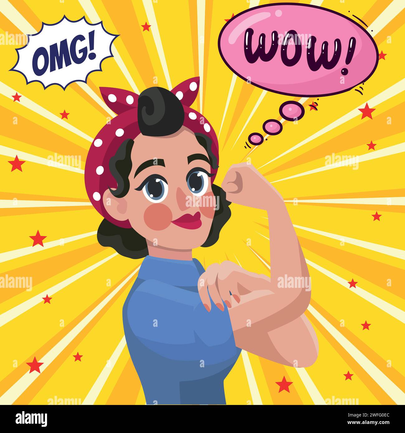 Woman can do it pop art style vector image Stock Vector