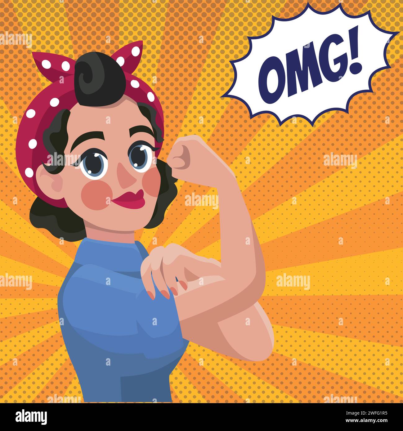 Woman can do it pop art style vector image Stock Vector Image & Art - Alamy
