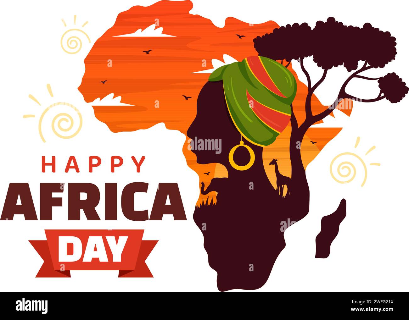 Happy Africa Day Vector Illustration on 25 May with Culture African