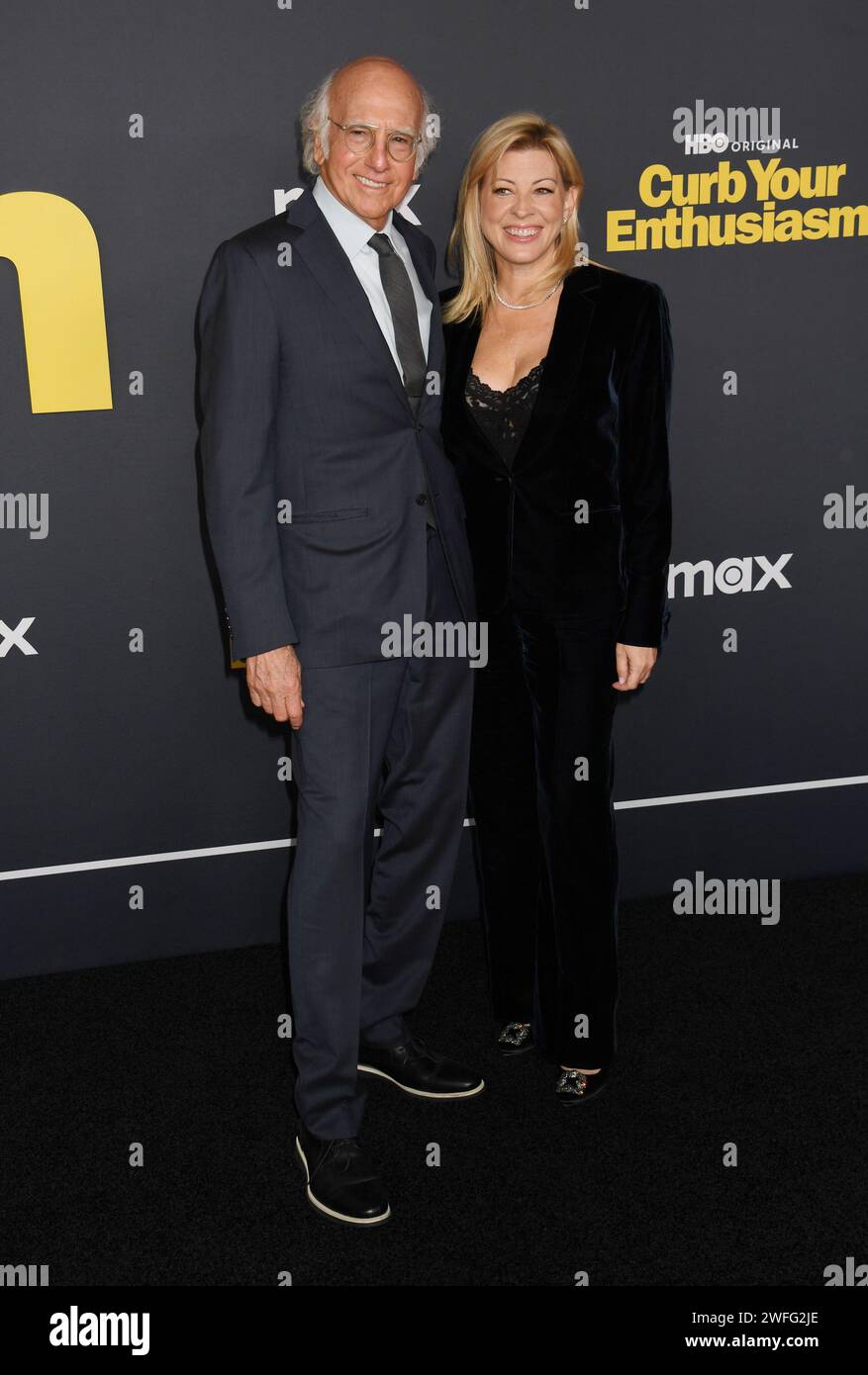 los-angeles-ca-30th-jan-2024-larry-david-and-ashley-underwood-at