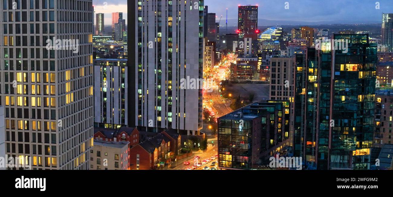 Great Ancoats street in Manchester early evening Stock Photo