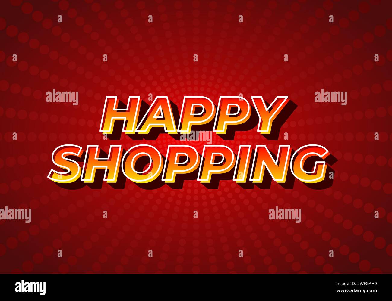 Happy shopping. Text effect design in 3D look with eye catching color ...