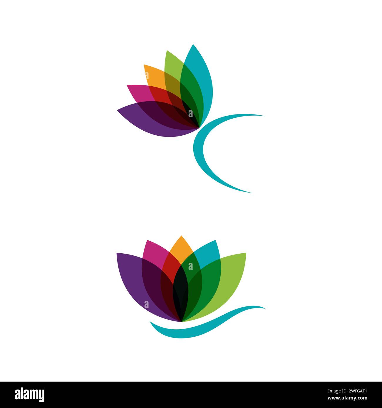 beauty lotus flower vector icon design template Stock Vector Image ...