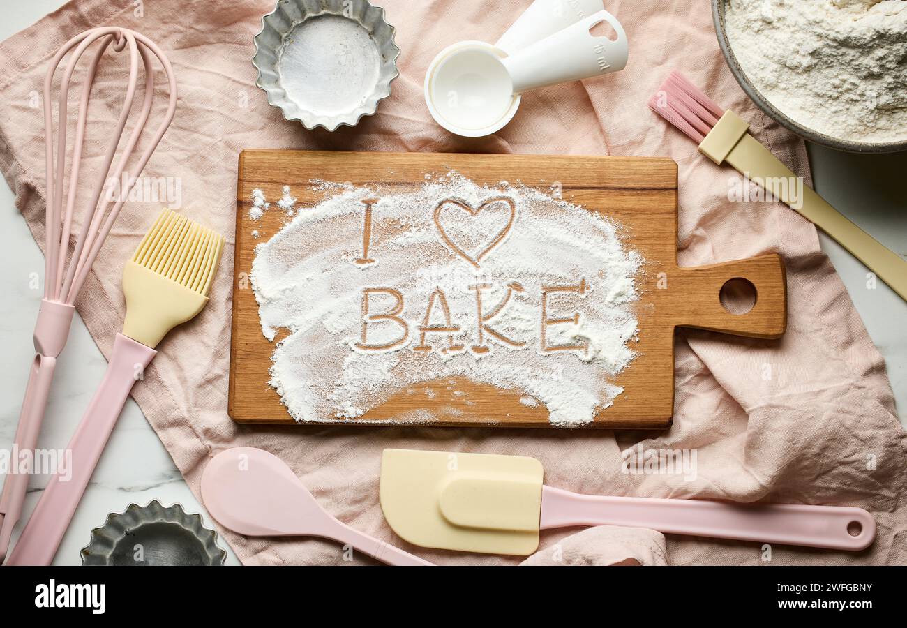 Various baking ingredients flour hi-res stock photography and images ...