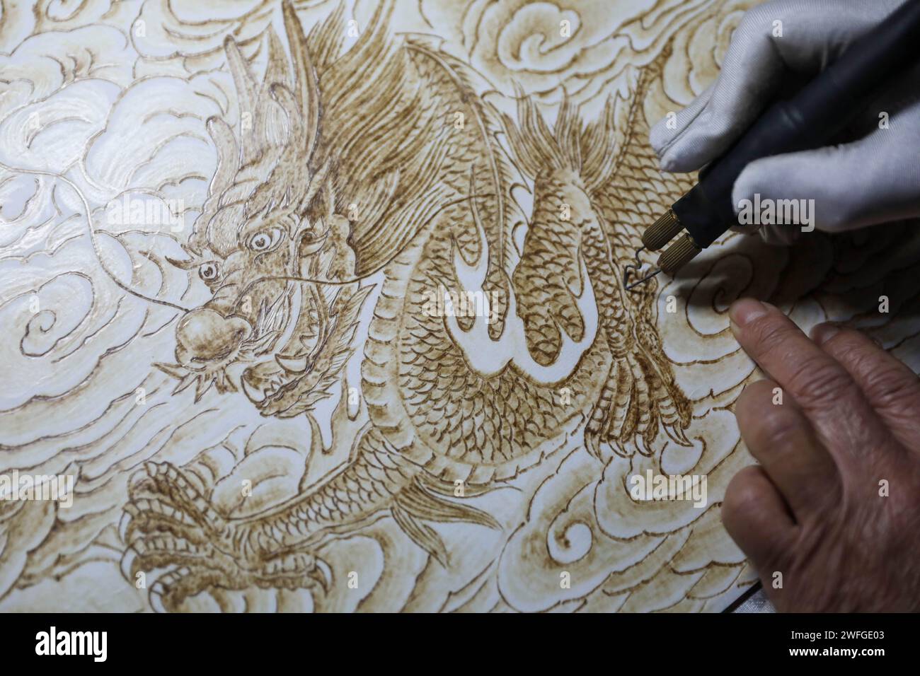 Xuan paper pyrography hi-res stock photography and images - Alamy