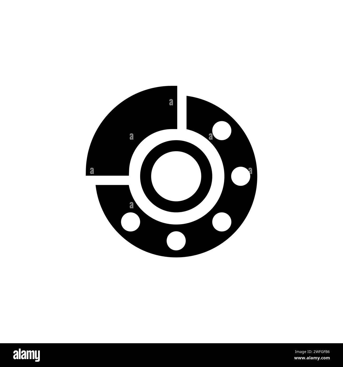 Auto Disk Brake flat vector icon. Simple solid symbol isolated on white background Stock Vector