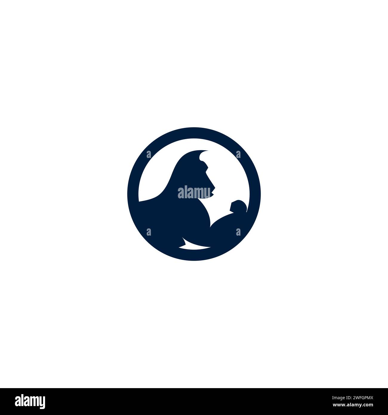 Gorilla Strong logo. Gorilla Vector Illustration. Monkey Logo Stock Vector