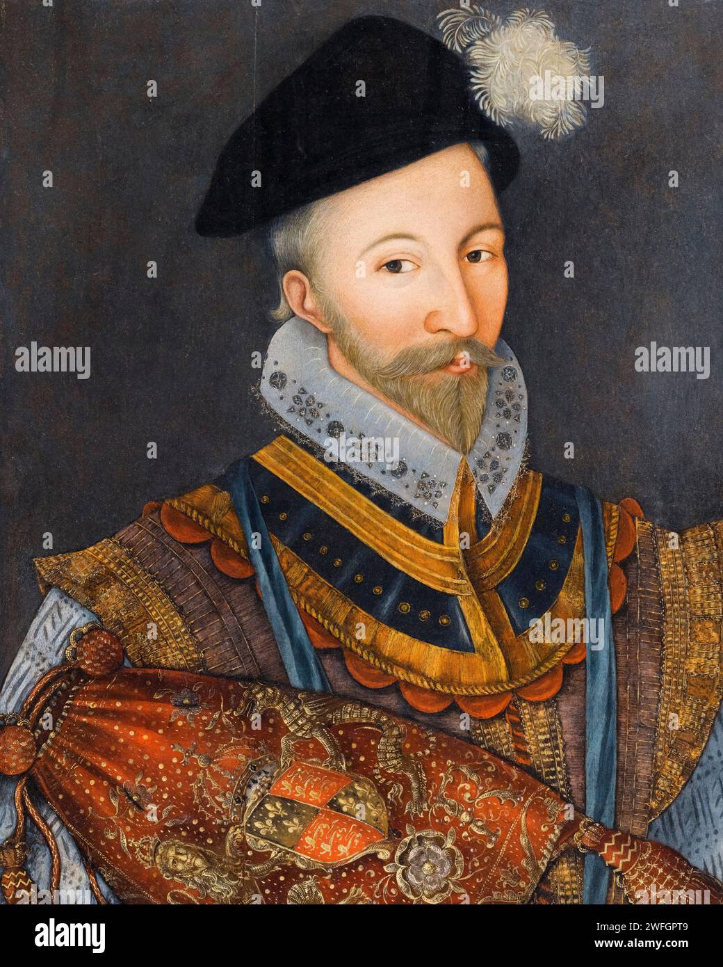 William Howard, 1st Baron Howard, The Lord Howard of Effingham (circa 1510-1573), English diplomat and military leader, portrait painting in oil on panel, 1530-1599 Stock Photo