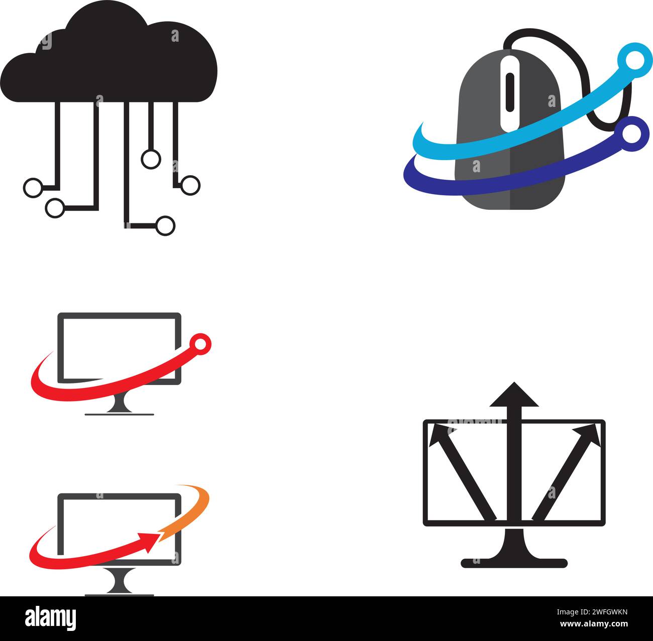COMPUTER icon Vector Illustration design Logo template Stock Vector