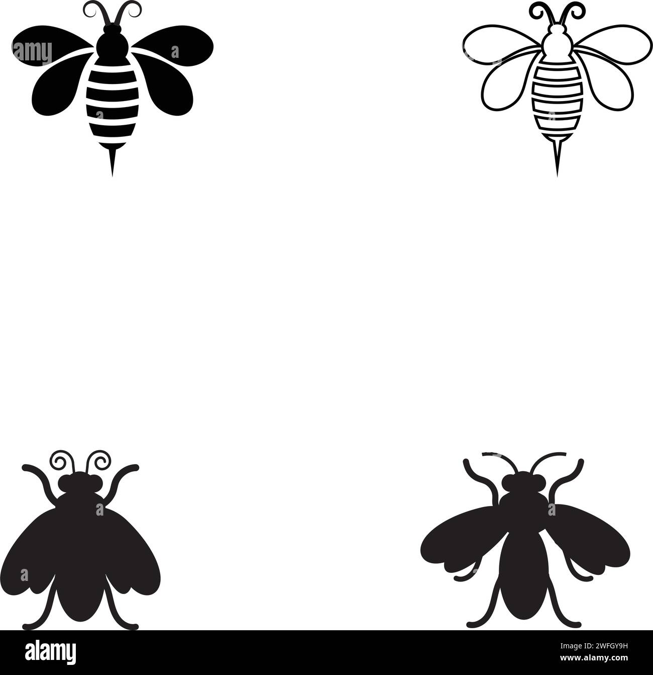 Bee icon Vector Illustration design Logo template Stock Vector
