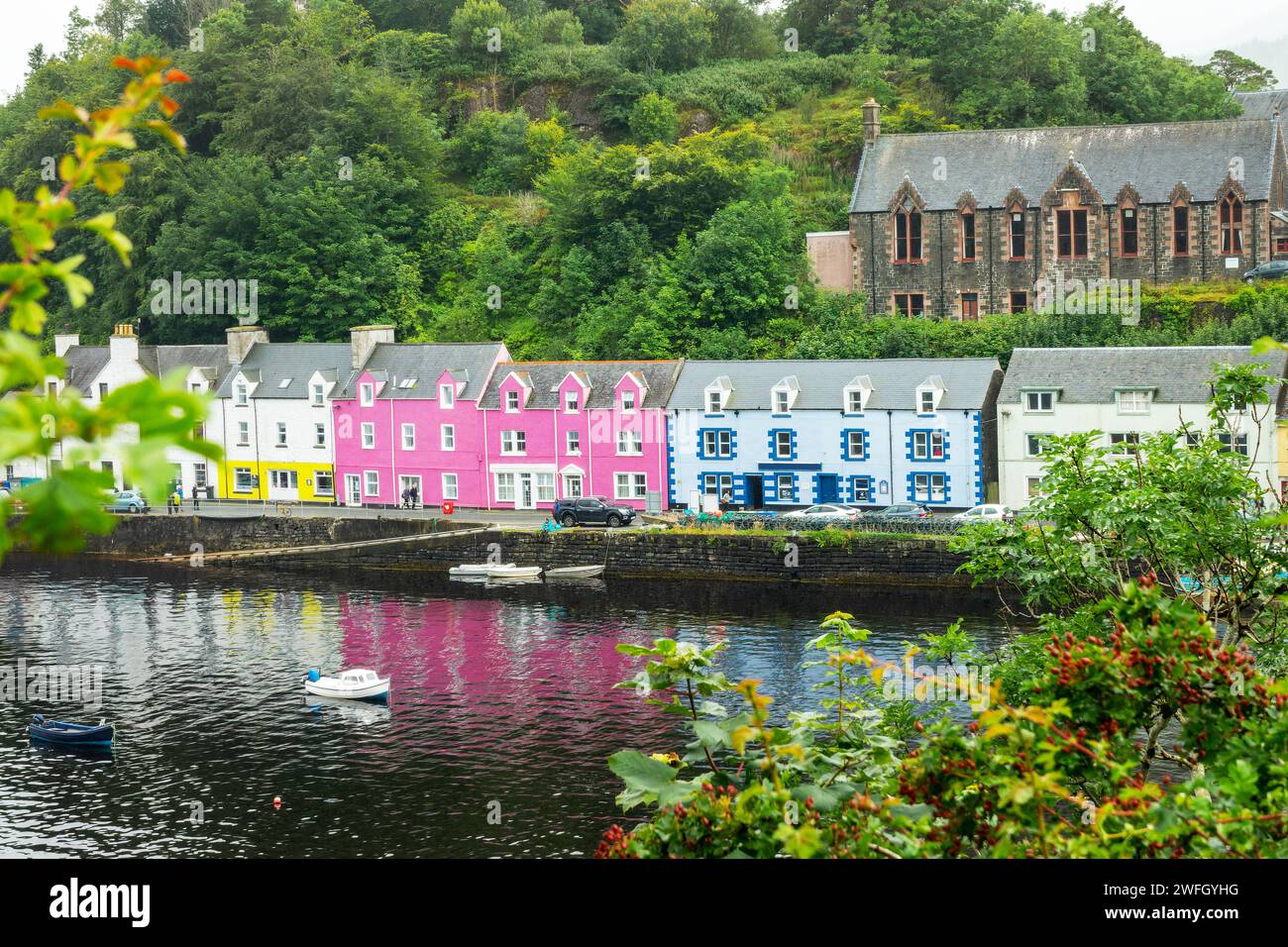 Colorful houses in the harbor of Portree, Isle of Skye, Scotland, UK