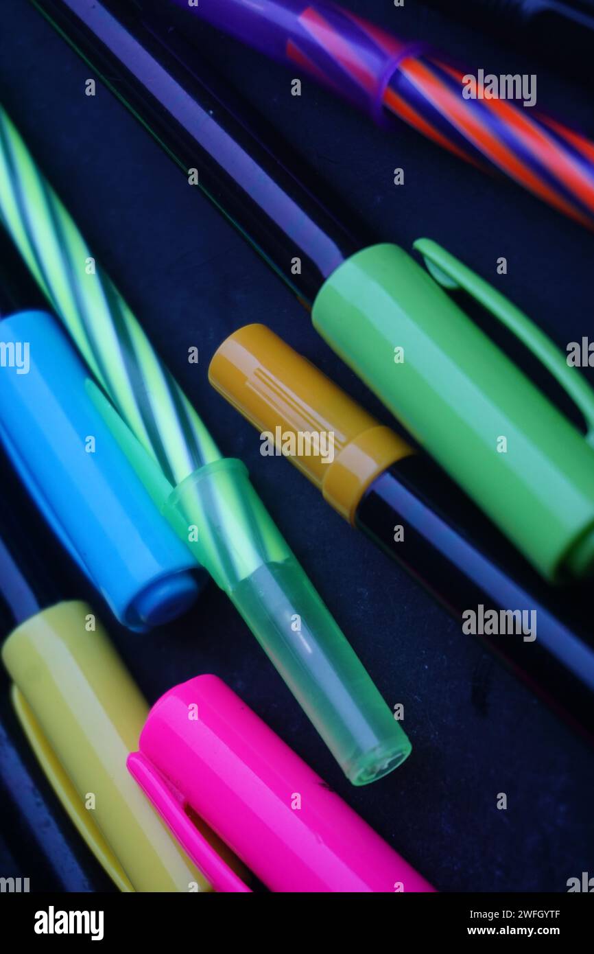 Stock photo of flat lay and school supplies, with back to school ...