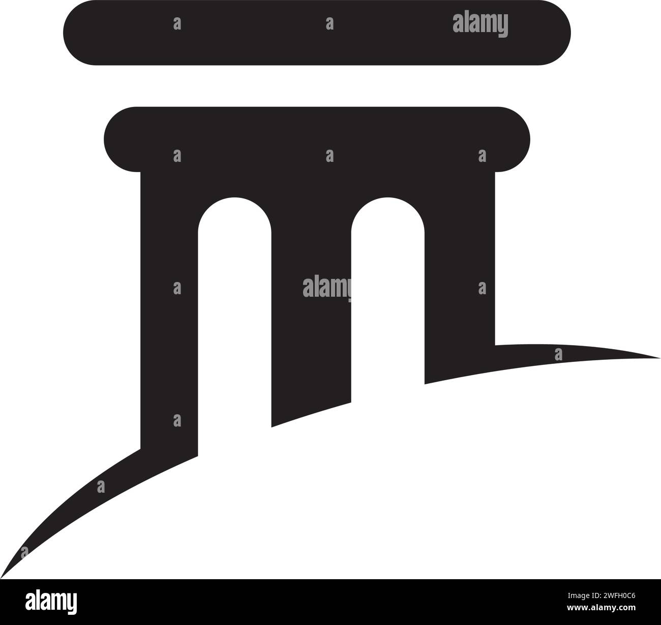 Column building icon set Black and White Stock Photos & Images - Alamy