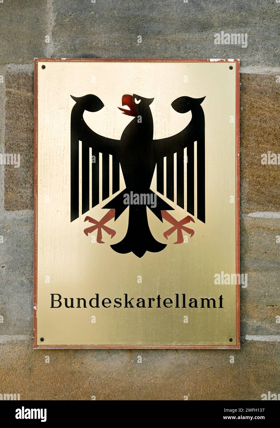 sign Federal Cartel Office in the Bundesviertel, formerly the parliamentary and government district, Germany, North Rhine-Westphalia, Bonn Stock Photo