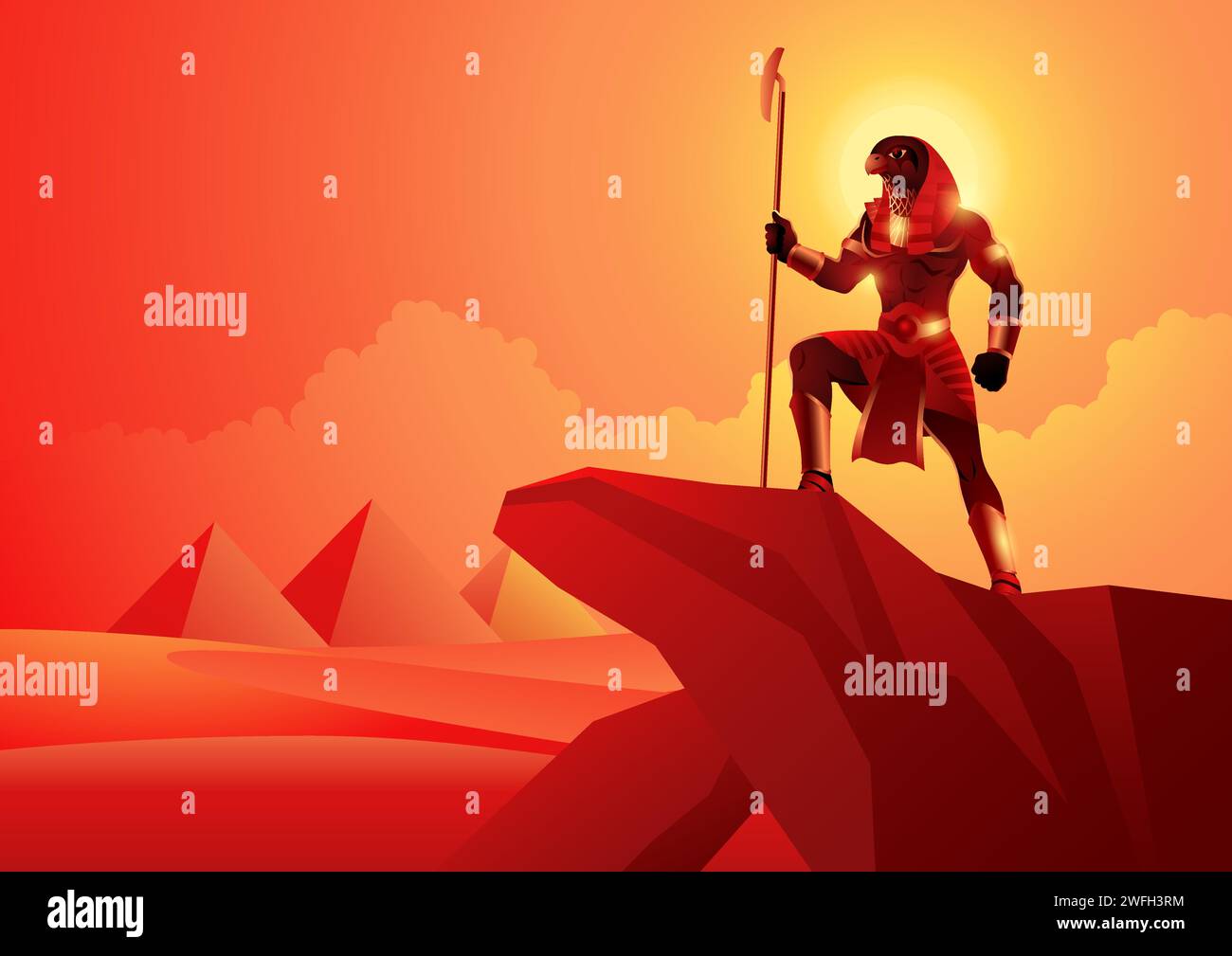 Egyptian god and goddess, Ra, the ancient Egyptian deity of the sun