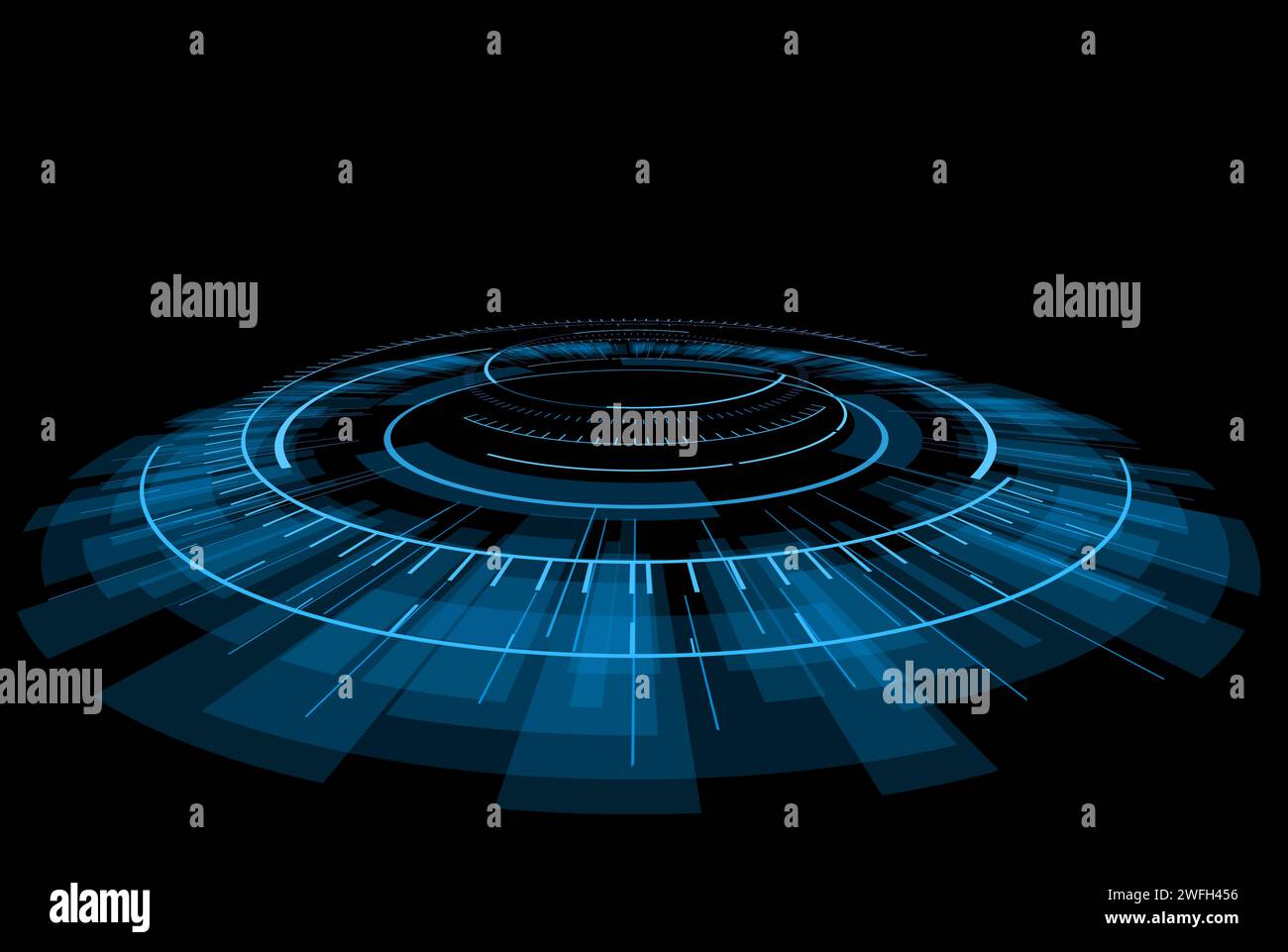 Hud Circle hologram 3d illustration futuristic abstract technology with Stock Photo