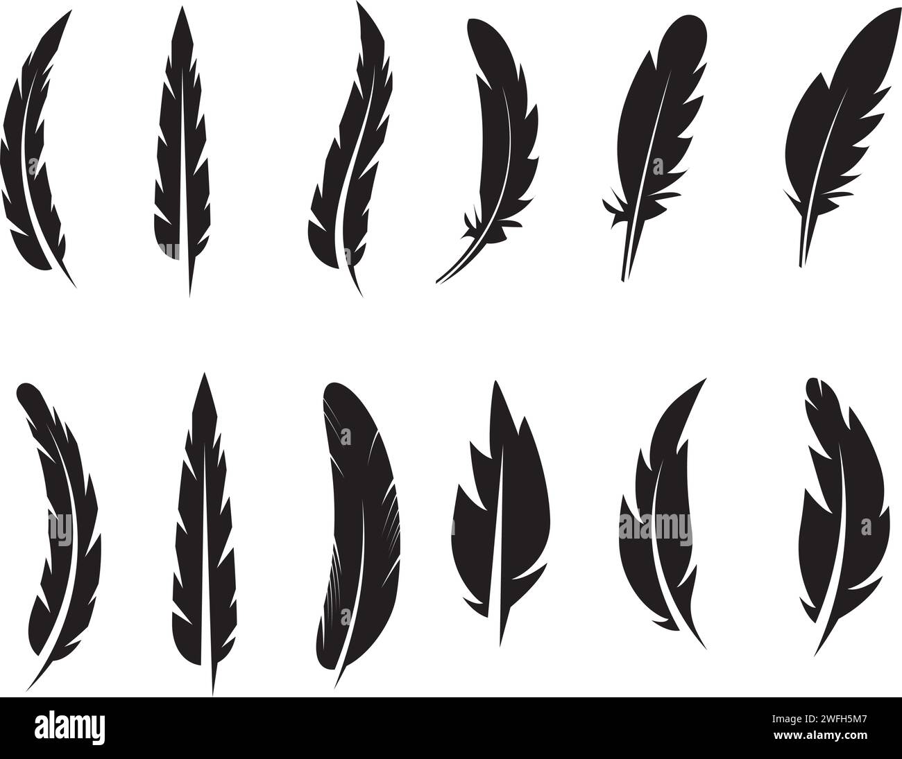 feather icon Vector Illustration design Logo template Stock Vector