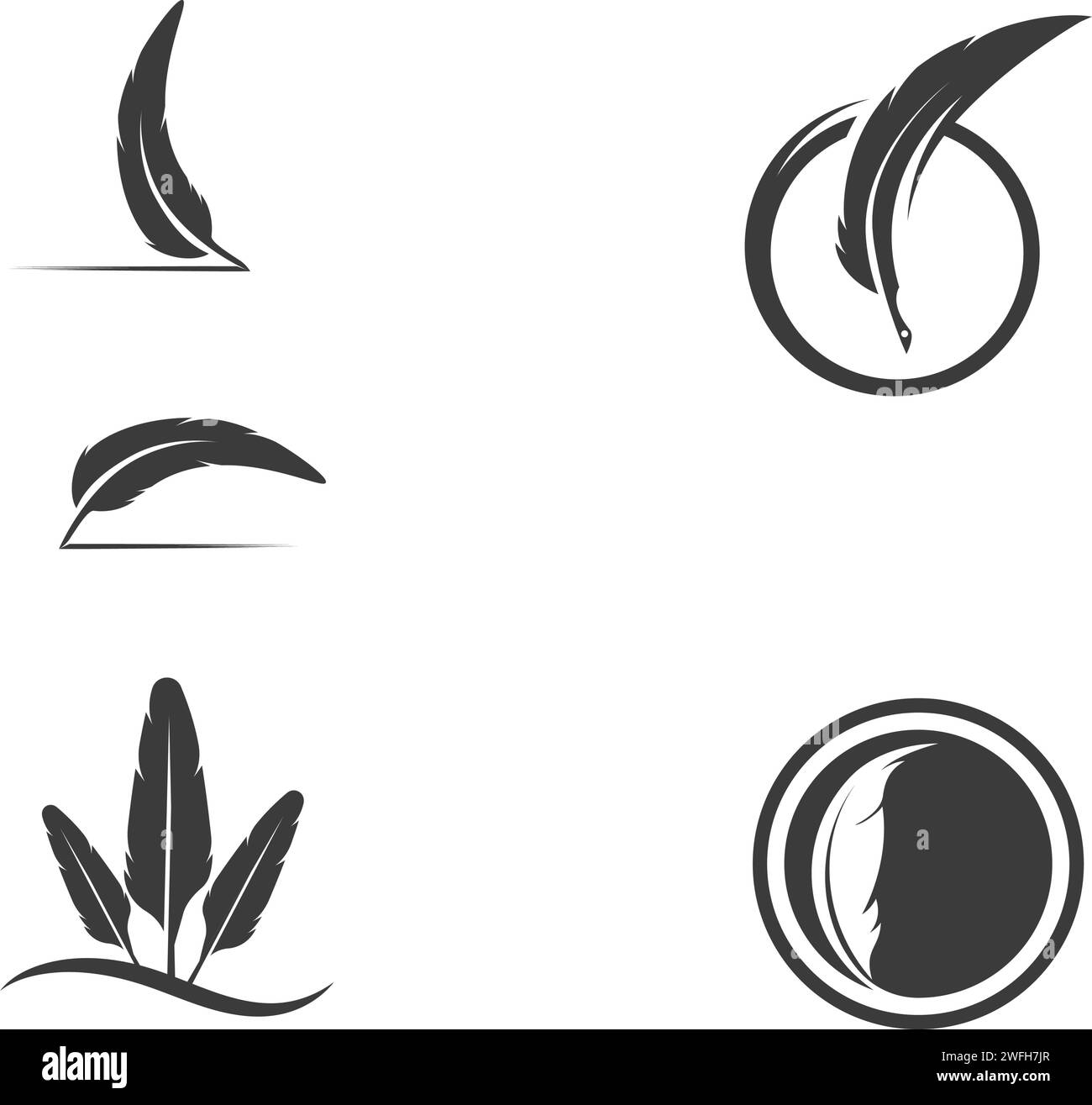 Feather pen icon template Vector illustration Stock Vector