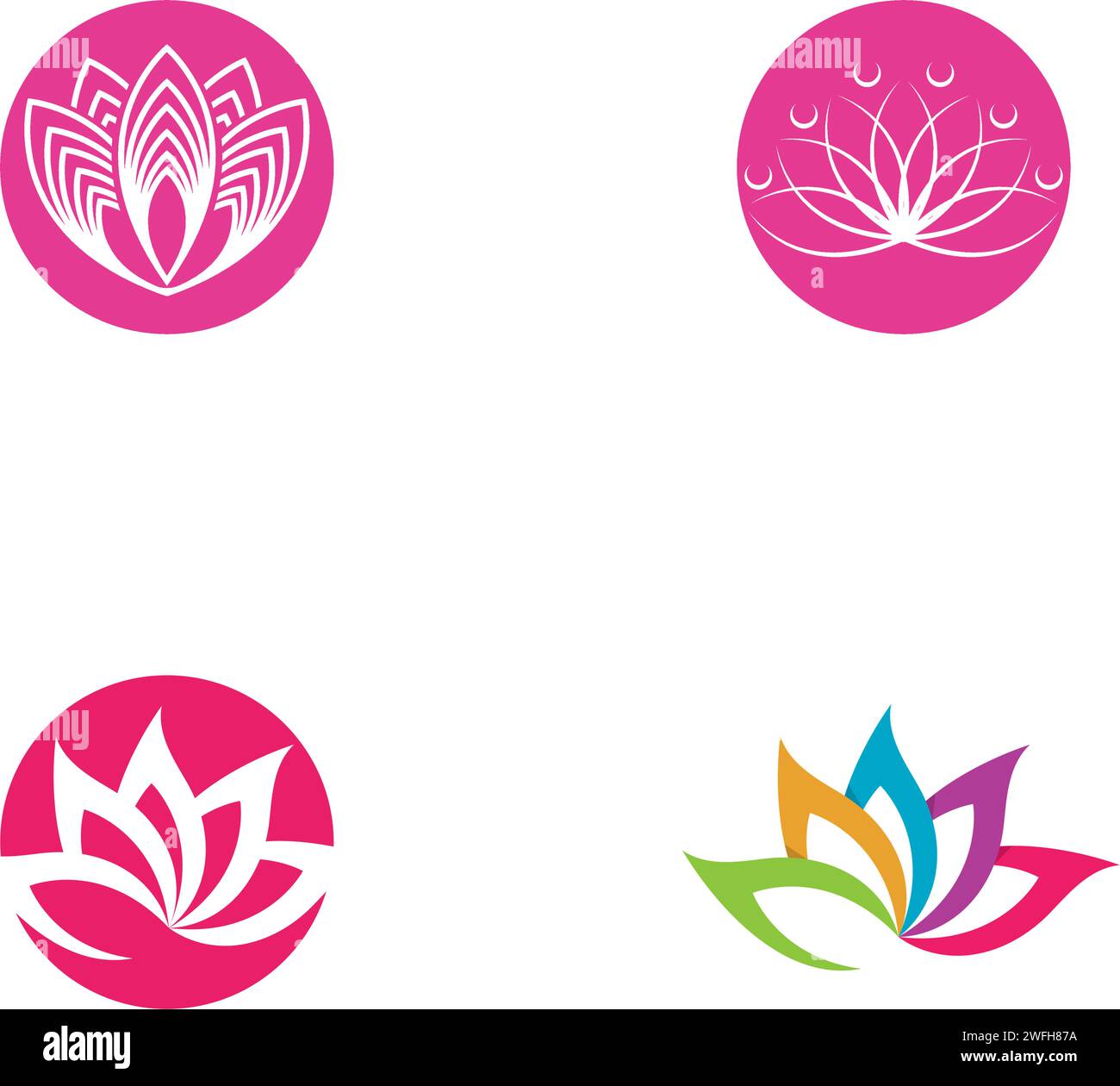 beauty lotus flower vector icon design template Stock Vector Image ...