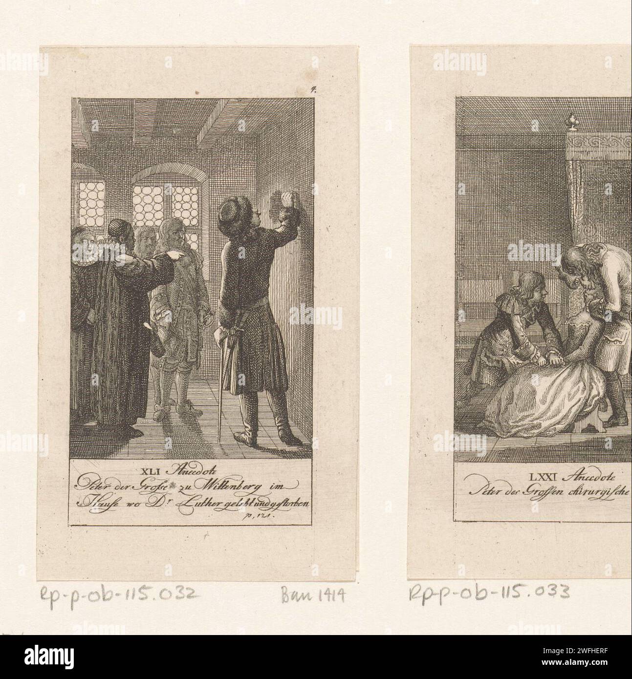 Peter the Great visits Martin Luther's house in Wittenberg, Daniel