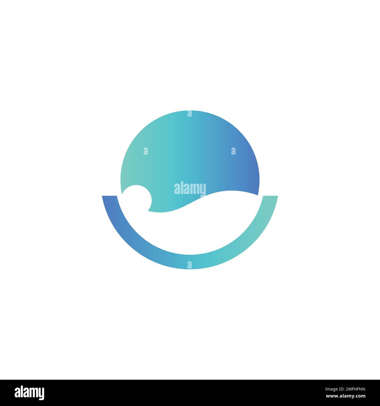 Abstract Ocean Wave Logo Design in Circle shape. Abstract Ocean Sea Water Waves Logo. Blue Wave logo isolated on White Background. Stock Vector