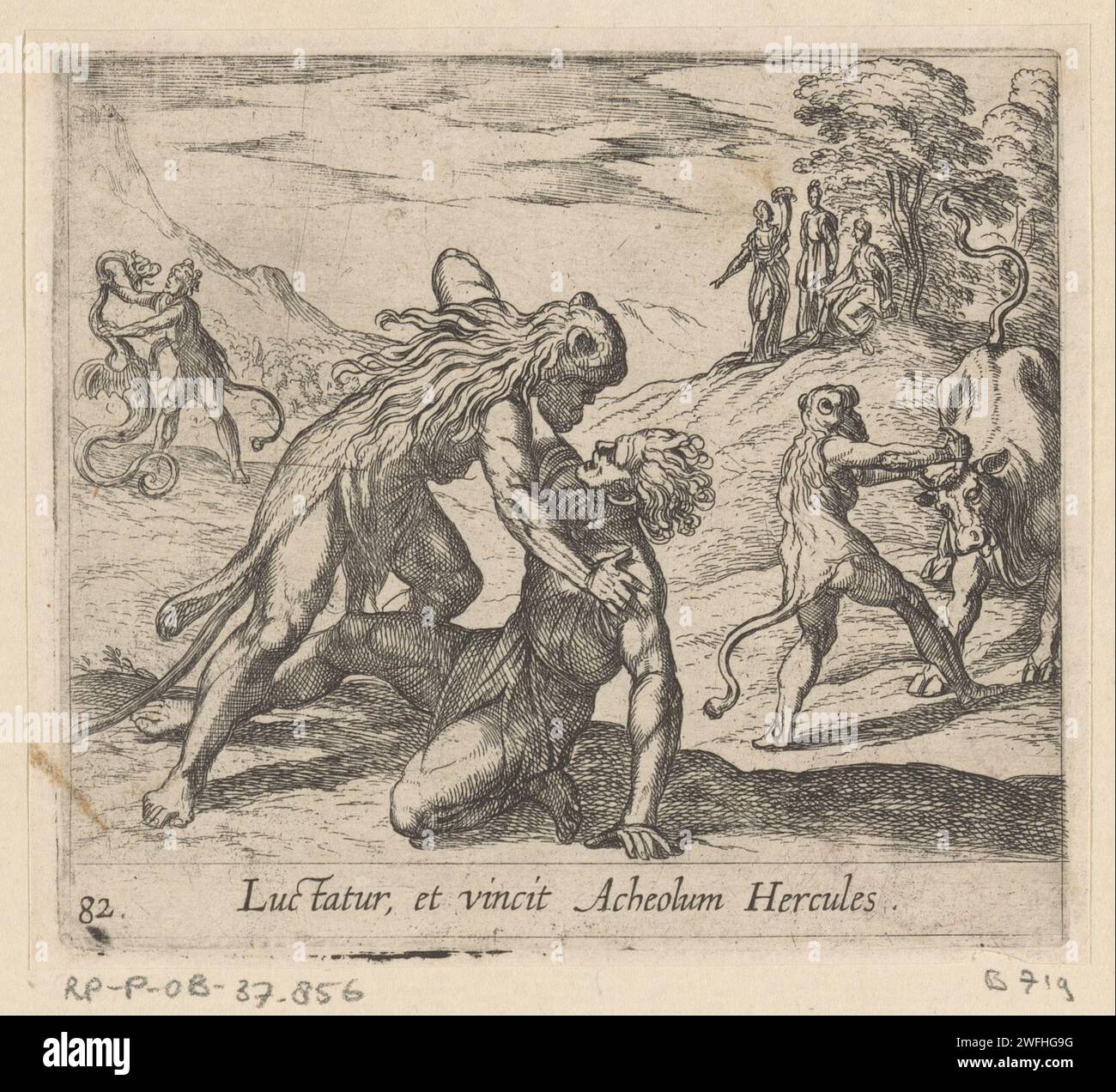 Hercules Worstelt Met Achelo s Antonio Tempesta 1606 Print Hercules 